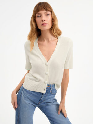 Solene Short Sleeve Cashmere Cardigan