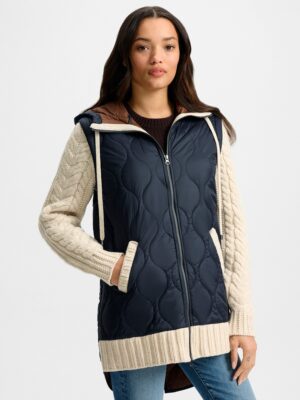Barrows Knit-Sleeve Quilted Jacket
