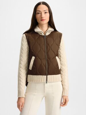 Patra Knit-Sleeve Quilted Jacket