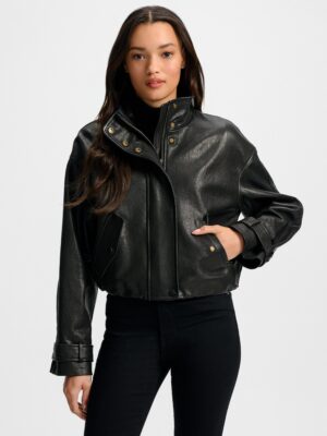 Bateman Cropped Leather Jacket