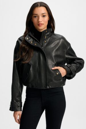 Bateman Cropped Leather Jacket