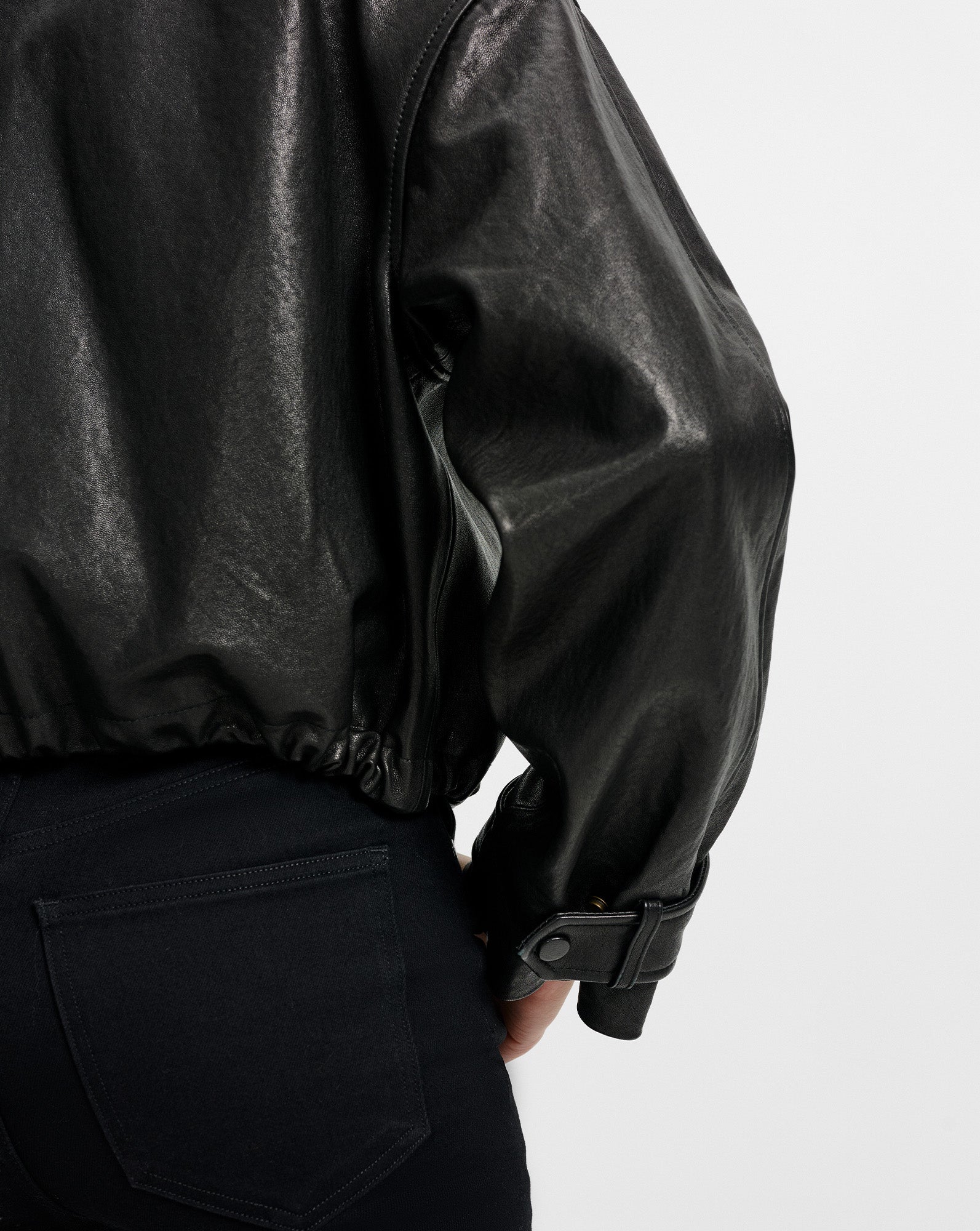 Bateman Cropped Leather Jacket - Image 5