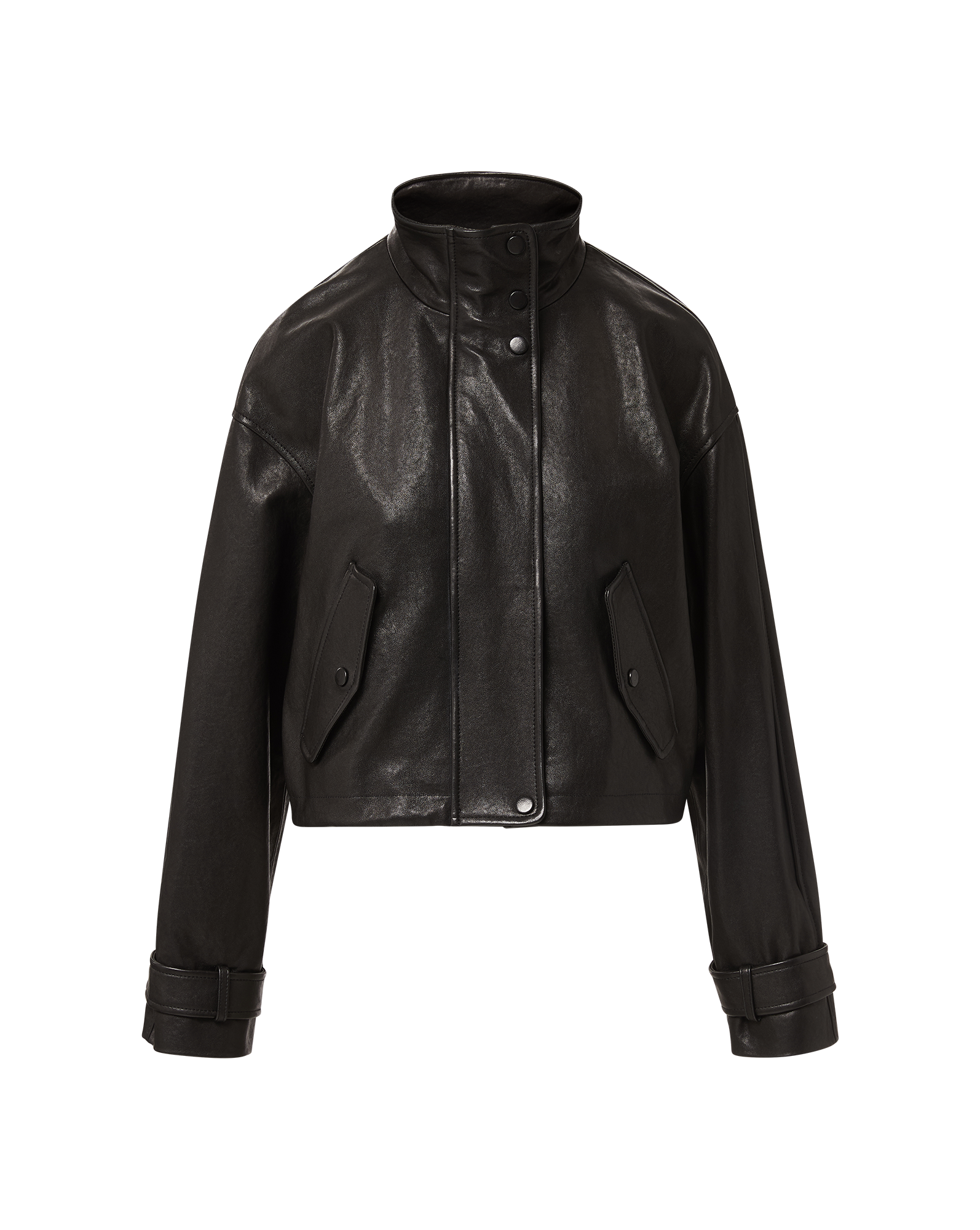 Bateman Cropped Leather Jacket - Image 6
